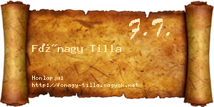 Fónagy Tilla névjegykártya